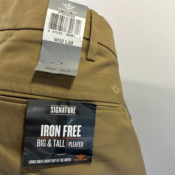 Dockers Men’s Signature Iron Free Khaki Pants –Big & Tall Size 52 x 32 - NWT $65 - Picture 1 of 6